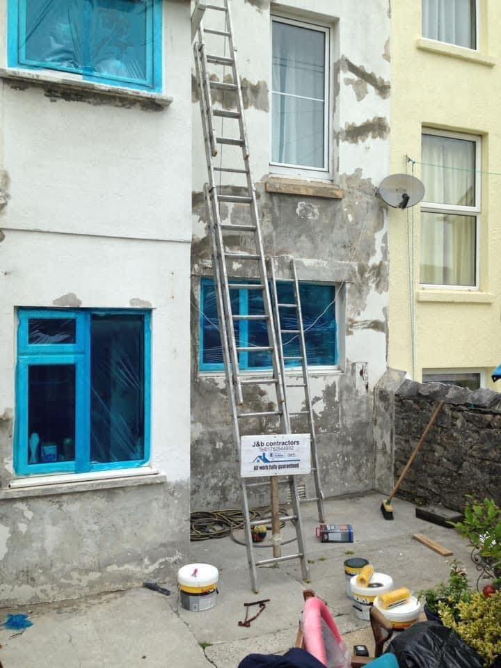 Render repair work in Newton Abbot