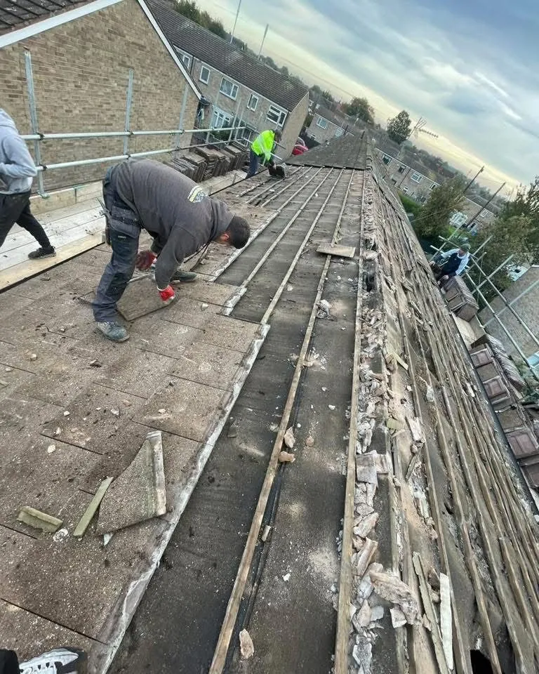 Roof strip and re-felt in progress in Newton Abbot
